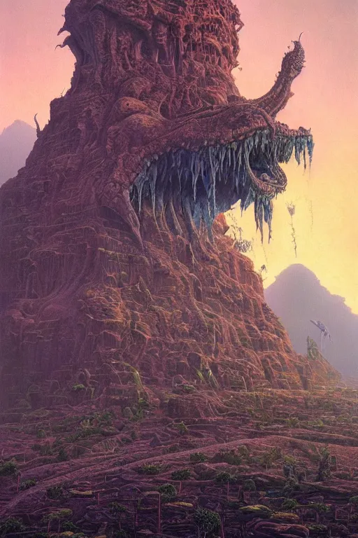 Prompt: a monster's lair by, tim hildebrandt, wayne barlowe, bruce pennington, trending on artstation, cinematic composition, beautiful lighting, hyper detailed to the very last detail, 8 k, oil on canvas