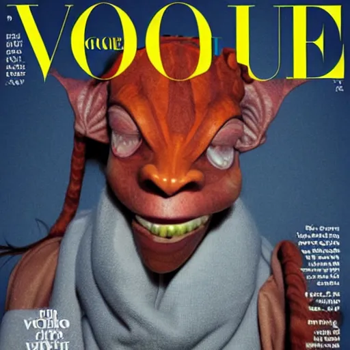 Image similar to jar jar binks on the cover of vogue