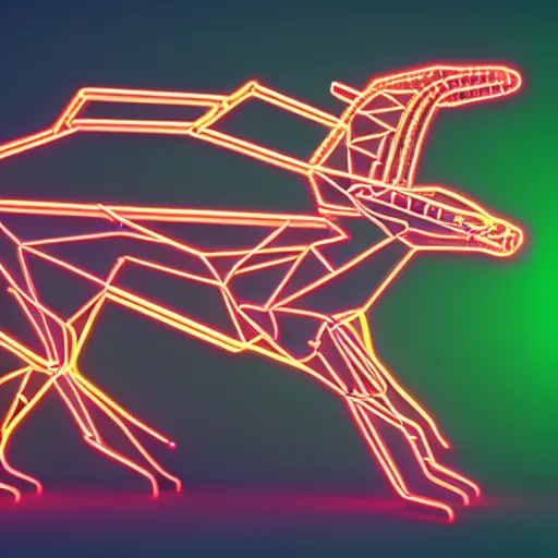 Image similar to <https://s.mj.run/Hy-XYluU-s8> A wireframe Mecha dragon, Holographic Projection, Grid, glowing neon, diagram schematic, measurements, hieroglyphics, octane rendered, 16k uhd