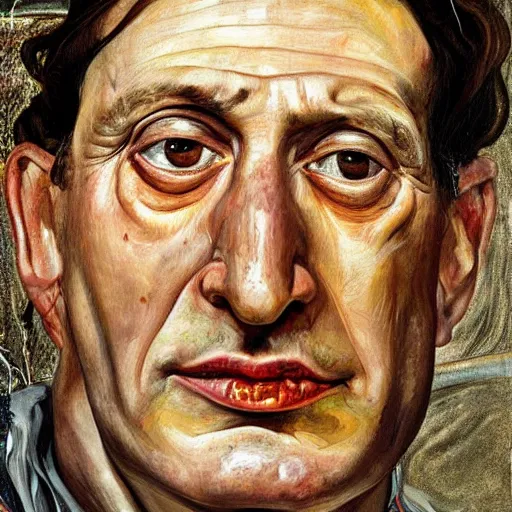 Image similar to high quality high detail painting by lucian freud, hd, ozzy osborn, portrait