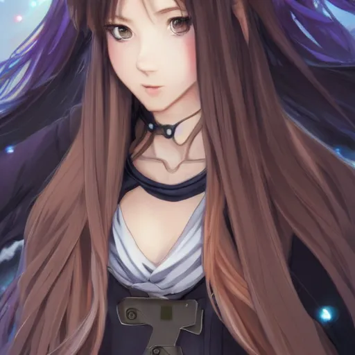 Prompt: girl with jet engines, anime style, long hair, hair down, symmetrical facial features, extremely beautiful face shape, from arknights, hyper realistic, 4 k, rule of thirds, extreme detail, detailed drawing, trending artstation, hd, half cyborg, d & d, realistic lighting, by alphonse mucha, greg rutkowski, sharp focus, backlit