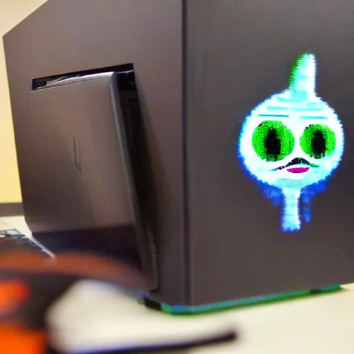 Image similar to pepe destroying computers