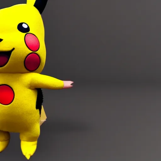 Prompt: a pikachu plushie, 3 d octane render, photorealistic, hyperdetailed, rtx, hdr, 8 k, 5 0 mm lens.