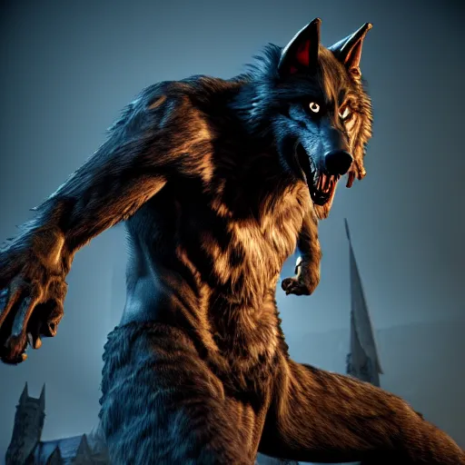 Image similar to werewolf from van helsing unreal engine hyperreallistic render 8k character concept art masterpiece