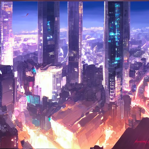 Image similar to makati city 1 0 0 0 years in the future, painting by makoto shinkai, featured on pixiv, deviantart hd