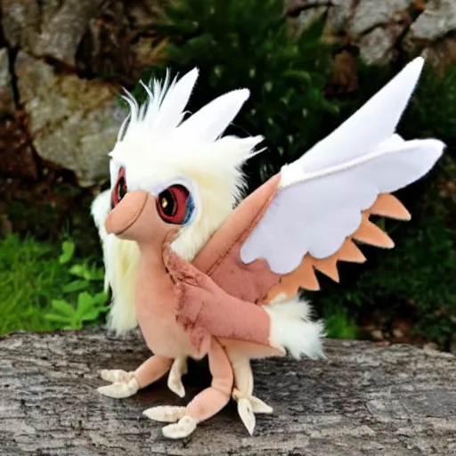 Image similar to a cute ( dnd ) griffon! with seagull head plush! doll