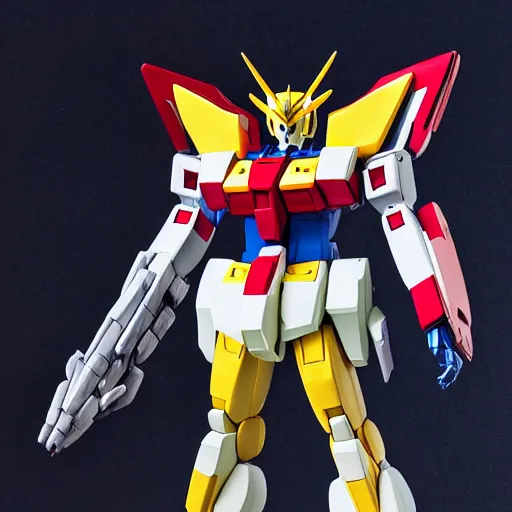 Prompt: half human half machine gundam high resolution