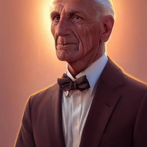 Image similar to 2020 portrait of former hockey player and coach Lou Vairo, fantasy, intricate, elegant, highly detailed, digital painting, artstation, concept art, smooth, sharp focus, luxury fashion illustration, art by artgerm and greg rutkowski and alphonse mucha, brightly lit cinematic soft lighting, photorealistic