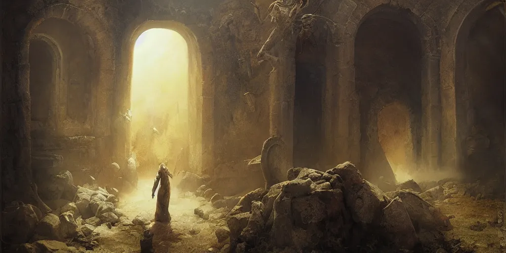 Prompt: fantasy world portal by Odd Nerdrum dramatic lighting, cinematic establishing shot, extremely high detail, photorealistic, cinematic lighting