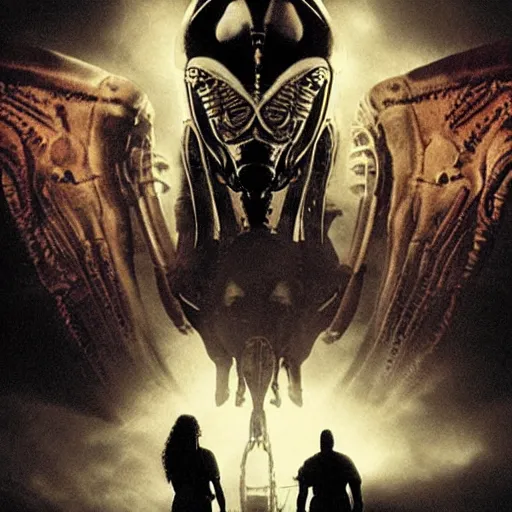 Image similar to alien vs. predator movie poster. photograph.