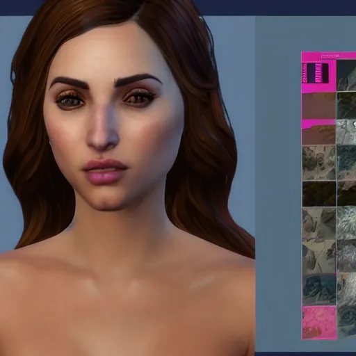 Image similar to ana de armas in sims 4 character editor, UHD