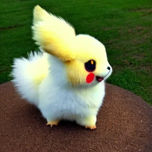 Image similar to real life Pokemon, cute!!!, fluffy!!!, ultra realistic!!!, golden hour, sharp focus