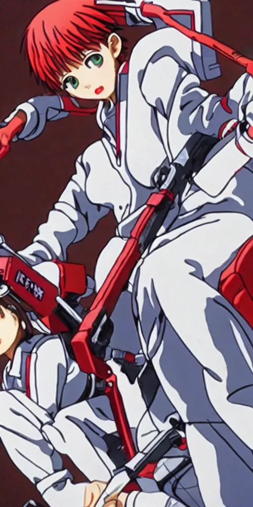Prompt: A photo of Ayanami Rei from Neon Genesis Evangelion holding a chainsaw