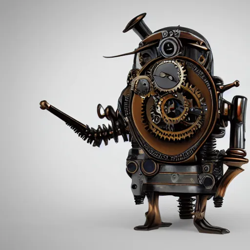 Image similar to a mechanical steampunk penguin, 4 k