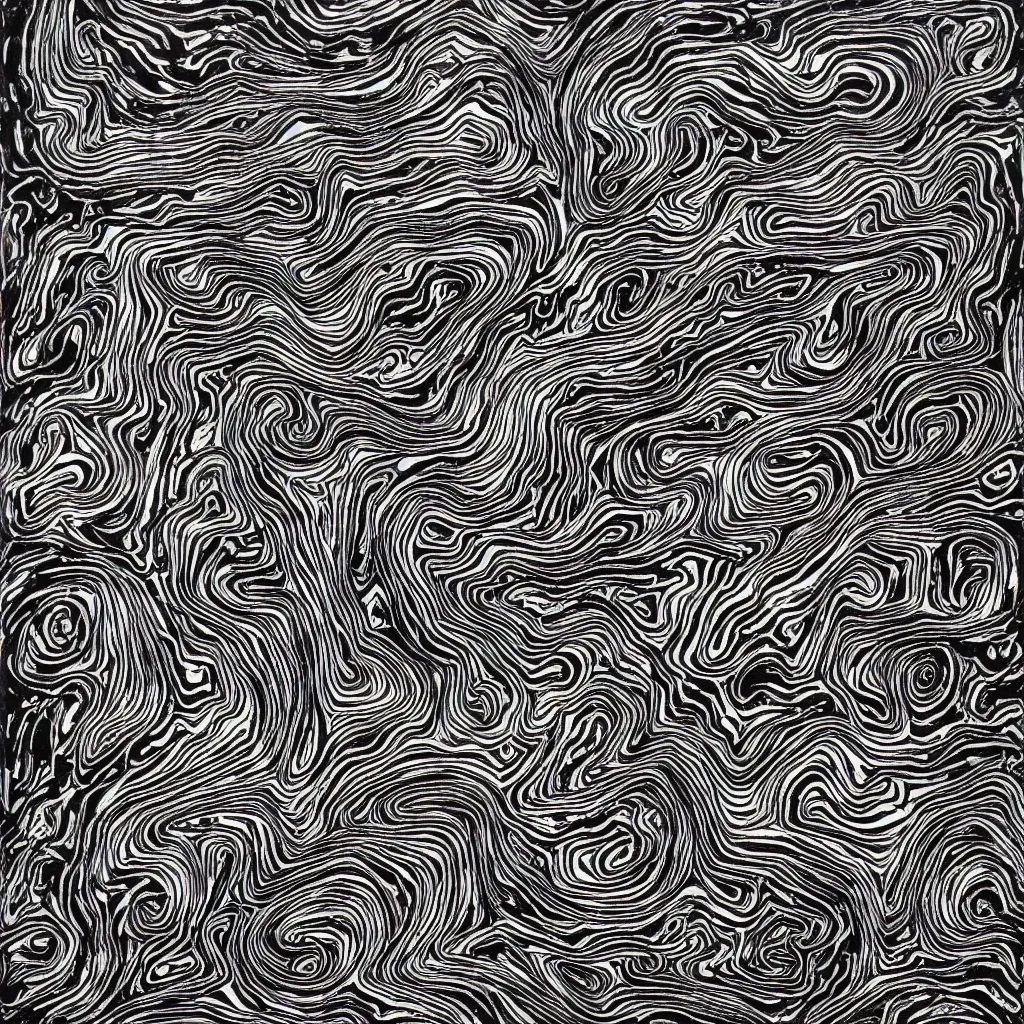 Image similar to topo camo, swirls, technical, acrylic, teeth, death metal, eerie, tribal, clay, dotting, lines, stipple, points, cybernetic, style of old painting, francis bacon art, sleep paralysis, hypnosis, eerie, terror, oil, neon, black and white, color splotches, colorful dots, ominous, abstract