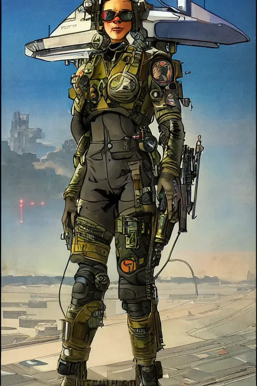 Image similar to Dinah. USN special forces futuristic recon operator, cyberpunk military hazmat exo-suit, on patrol in the Australian autonomous zone, deserted city skyline. 2087. Concept art by James Gurney and Alphonso Mucha