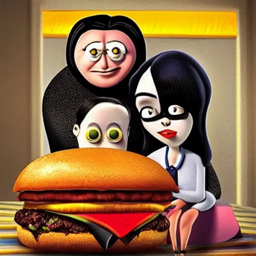 Image similar to “bob’s burgers, the Addams family”