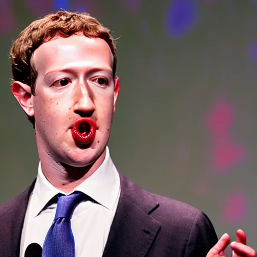 Image similar to photo of mark zuckerberg mouth full of gummy worms