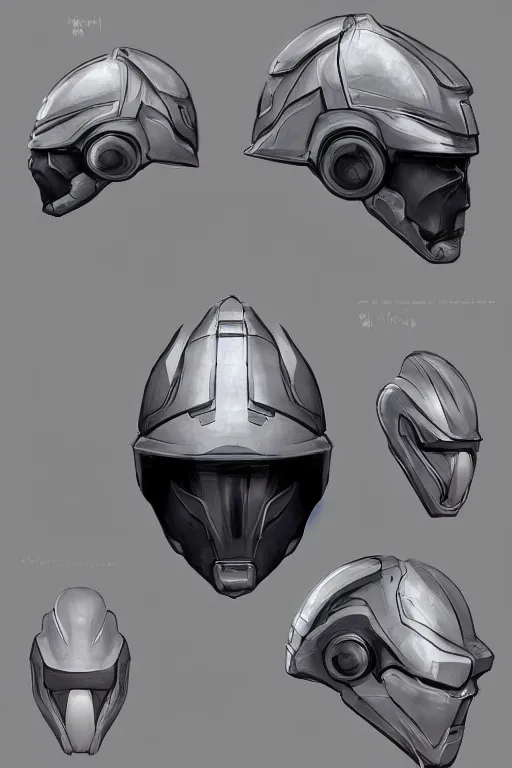 Image similar to sci - fi helmet concept by steve wang, concept sketches, rejected concepts, digital painting, highly detailed, artstation, sharp focus