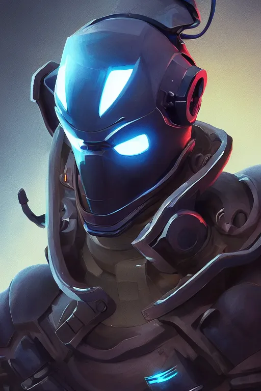 Image similar to epic mask helmet robot ninja portrait stylized as fornite style game design fanart by concept artist gervasio canda, behance hd by jesper ejsing, by rhads, makoto shinkai and lois van baarle, ilya kuvshinov, rossdraws global illumination radiating a glowing aura global illumination ray tracing hdr render in unreal engine 5