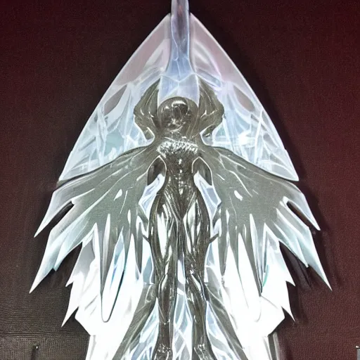 Prompt: shard tiesto gcu lude wings posed enhanced hri, stardust illusion tiesto cgi glacistatue posed insignia, smtown metroid sorrow fused wings merger signature etched, orpheoecd wings shard fused enhanced etched autograph, orpheova wings shard merger emotion montage autograph