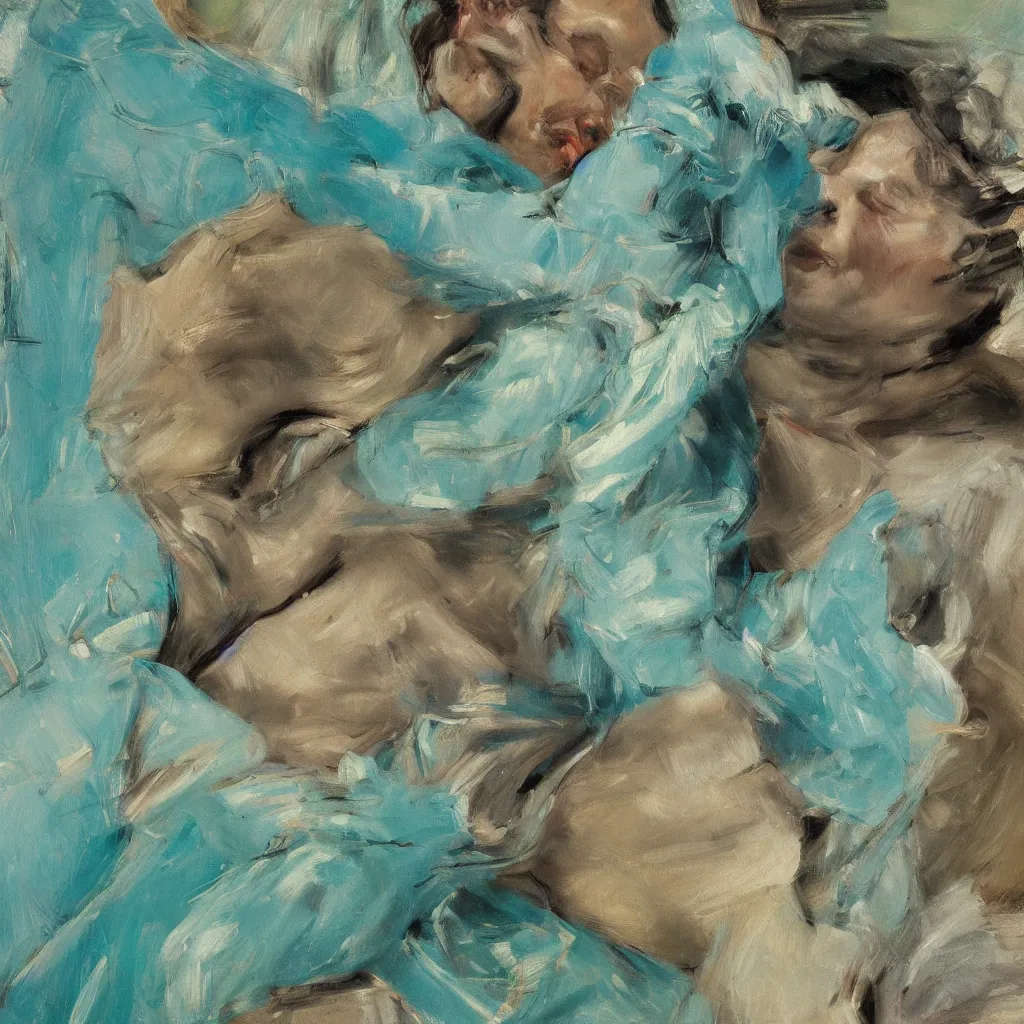 Prompt: high quality high detail painting by lucian freud, jenny savile, john singer sargent, turquoise, hd