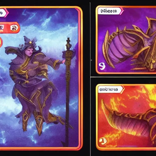 Image similar to taro card deck in the middle of a magic storm, concept art