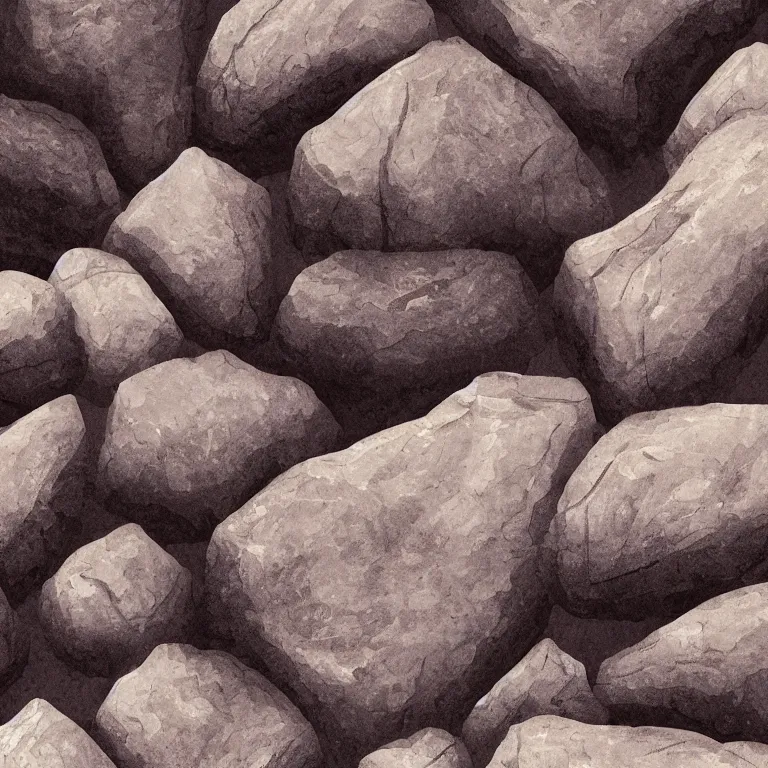 Prompt: an illustration study of rocks, digital art, sharp