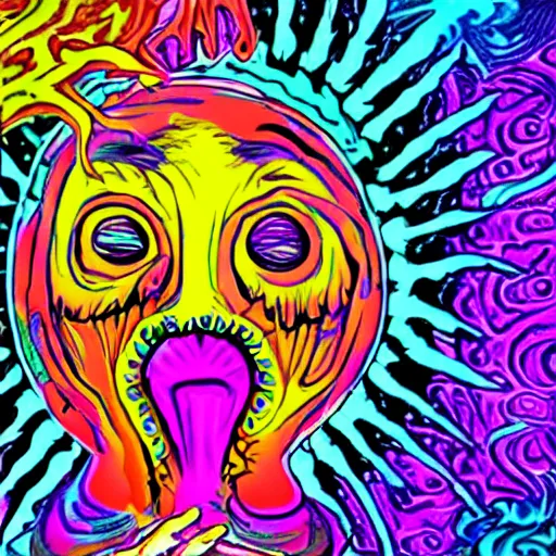 Prompt: psychedelic monster