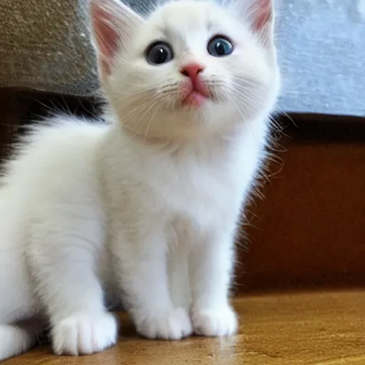 Image similar to white kitten shaped like a ball