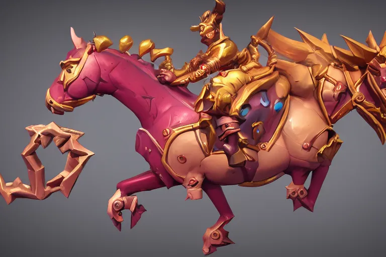 Prompt: 3d sculpt of an evil undead carousel horse, artstaton, League of Legends, overwatch, digital illustration