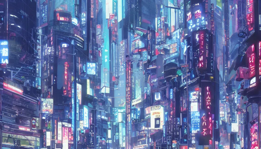 Image similar to a close up of shinjuku by makoto shinkai, beeple and james jean, aya takano color style, 4 k, super detailed, modern, 4 k, symmetrical