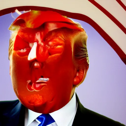 Image similar to trump as a tomato, photo, render, high resolution