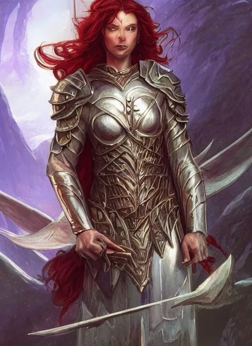 Image similar to first testament angel, ultra detailed fantasy, dndbeyond, bright, colourful, realistic, dnd character portrait, full body, pathfinder, pinterest, art by ralph horsley, dnd, rpg, lotr game design fanart by concept art, behance hd, artstation, deviantart, hdr render in unreal engine 5