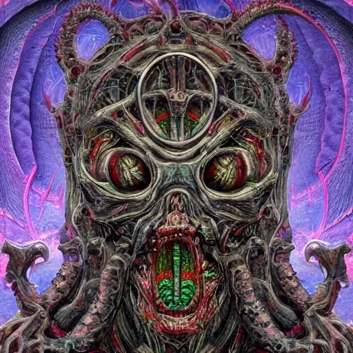 Image similar to mikhail gorsheniov became bloody ugly lovecraftian degenerate abomination, photo - realistic, color image, 2 k, highly detailed, occult art, fractal structure