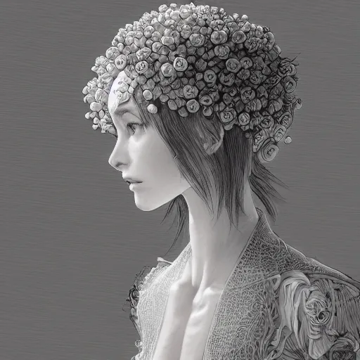 Prompt: the face of an absurdly beautiful, graceful, elegant, sophisticated, fashionable young gravure idol made of strawberries and white petals, an ultrafine hyperdetailed illustration by kim jung gi, irakli nadar, intricate linework, bright colors, octopath traveler, final fantasy, unreal engine 5 highly rendered, global illumination, radiant light, detailed and intricate environment