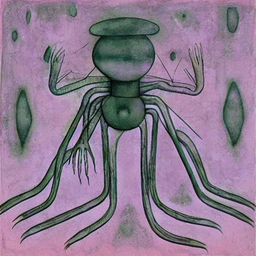 Prompt: transparent unique 8 legged mountain range curve loon atom bomb trumpet urn, by paul klee and esao andrews and evard munch, art on instagram, charcoal drawing, seapunk