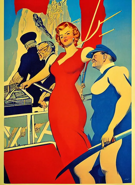 Image similar to soviet propaganda poster. gk chesterton. portrait by jean giraud and anton otto fischer and john philip falter and will eisner and gil elvgren