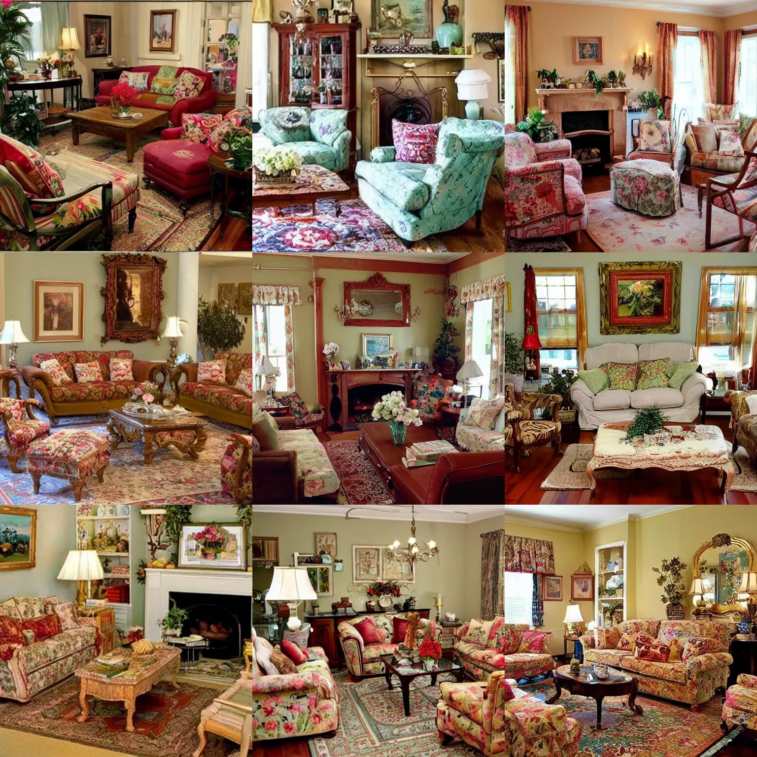 Prompt: a grandmas living room