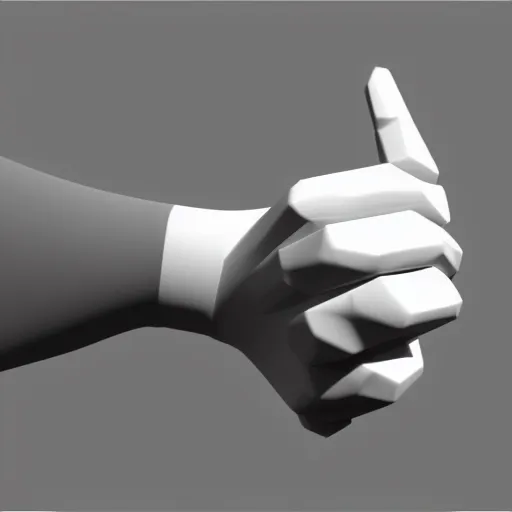 Image similar to hand, low - poly 3 d model, rendered in octane, ambient occlusion