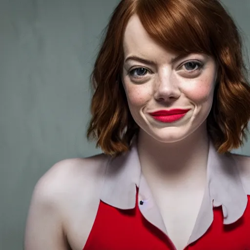 Image similar to Emma Stone in Stranger Things, XF IQ4, 150MP, 50mm, f/1.4, ISO 200, 1/160s, natural light, Adobe Lightroom, DxO Photolab, Corel PaintShop Pro, rule of thirds, symmetrical balance, depth layering, polarizing filter