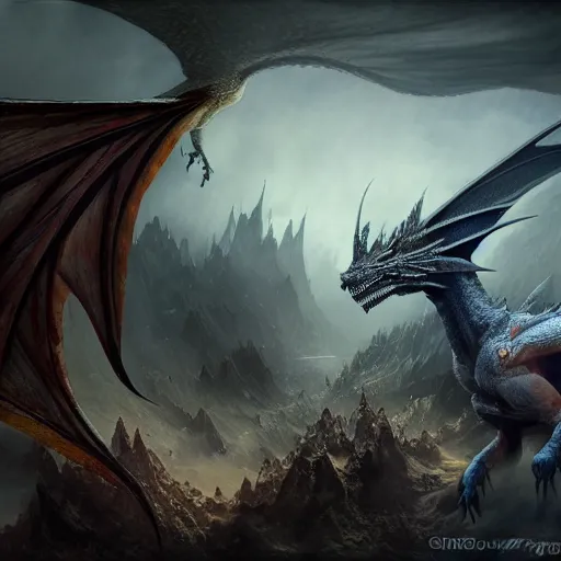 Image similar to hyperrealistic mixed media high resolution image of a beautiful dragon, stunning 3d render inspired art by István Sándorfi and Greg Rutkowski and Unreal Engine, perfect symmetry, dim volumetric lighting, 8k octane beautifully detailed render, post-processing, extremely hyper-detailed, intricate, epic composition, highly detailed attributes, highly detailed atmosphere, full body shot, cinematic lighting, masterpiece, trending on artstation, very very detailed, masterpiece, stunning, flawless structure, lifelike texture, perfection,