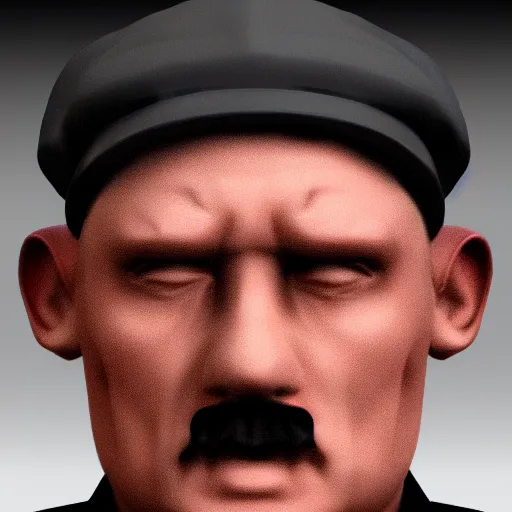 Image similar to adolf hitler, low - poly 3 d model, rendered in octane, ambient occlusion