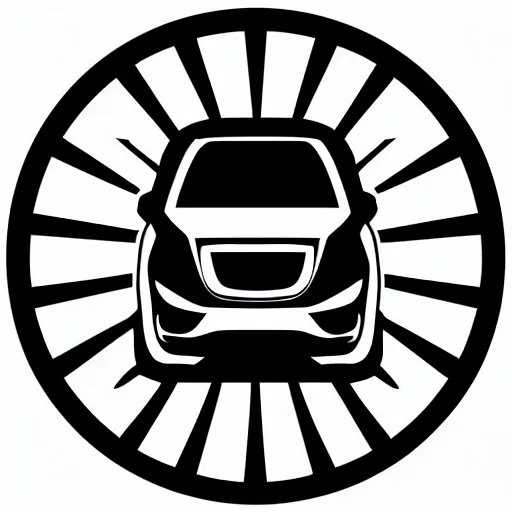 Prompt: black vector icon of a car on white background, #vector