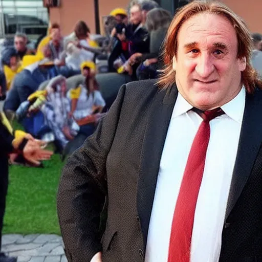 Prompt: a mix between pikachu and gerard depardieu