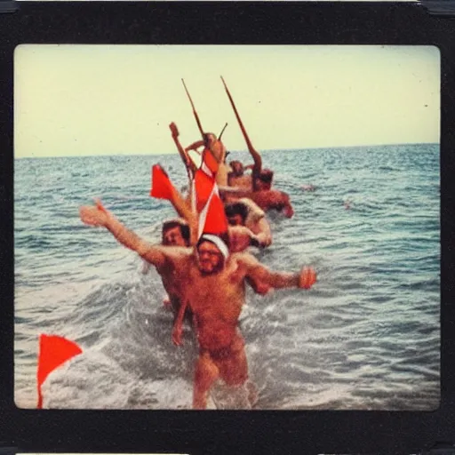 Image similar to 1970 color photo Polaroid of Moises Crossing the Red Sea