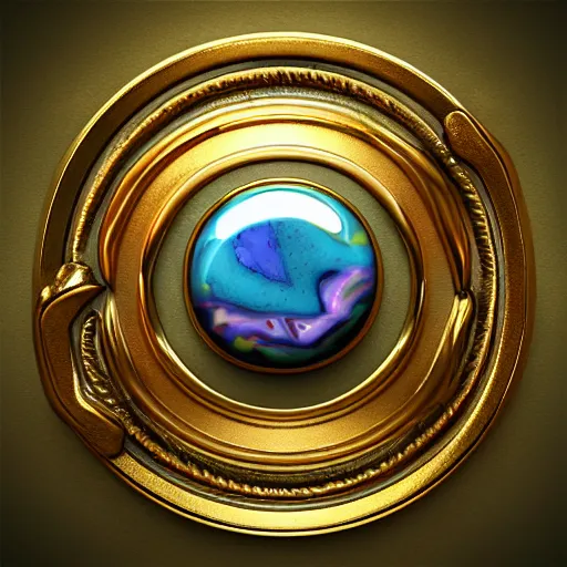 Prompt: a detailed hyperrealistic 3 d unreal raytraced masterpiece, in oil pastel. in the center an ancient chromed artifact in the shape of a ring, ornate with gentle shine. the ring lays on top of a marbled pedestal the background is balcony at night. atmospheric dark moody misty fantasy retrofuturistic art, by rembrandt