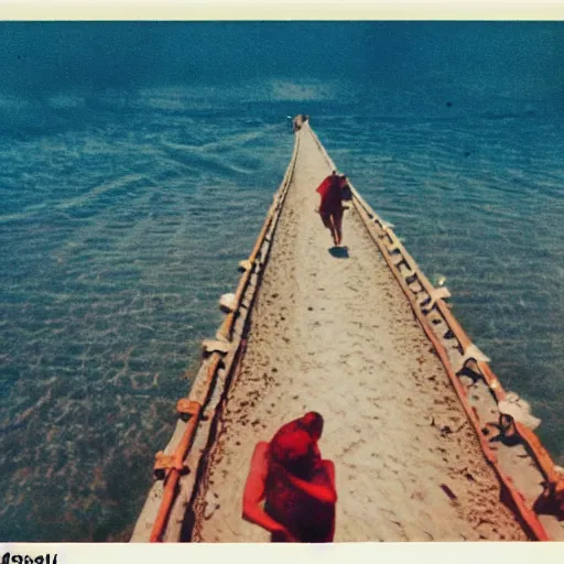 Image similar to 1970 color photo Polaroid of Moises Crossing the Red Sea