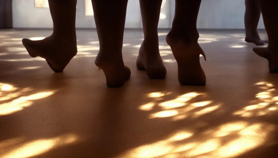 Prompt: magic feet, dramatic light, establishing shot