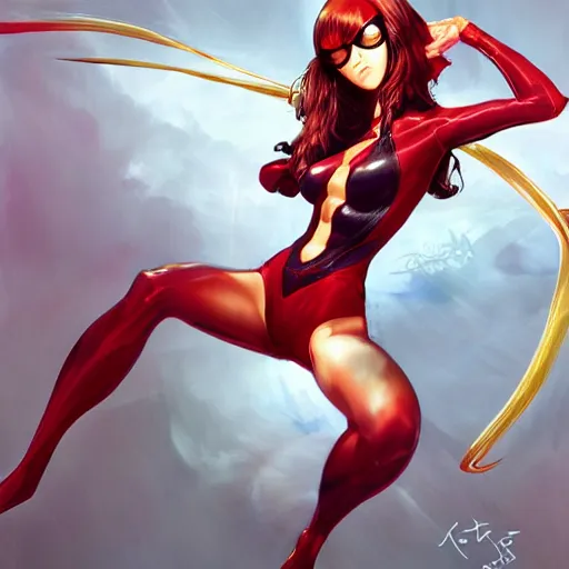 Image similar to Manga art of Spider-Women, by Stanley Artgerm Lau, WLOP, Rossdraws, James Jean, Andrei Riabovitchev, Marc Simonetti, Yoshitaka Amano, ArtStation, CGSociety,